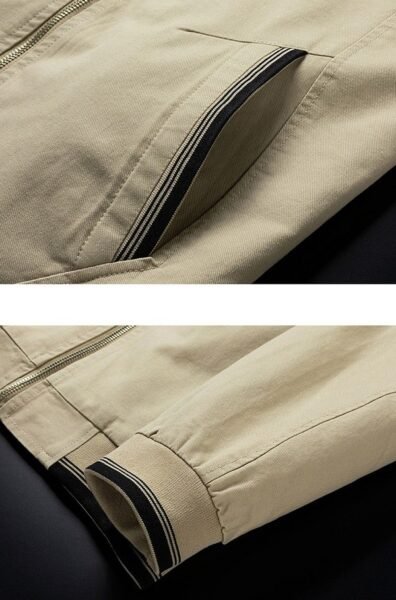 Veste Cargo Mi-saison Homme - Coupe Décontractée, Col Montant, Légère Et Résistante - Idéale Pour Randonnée, Ville, Printemps/automne