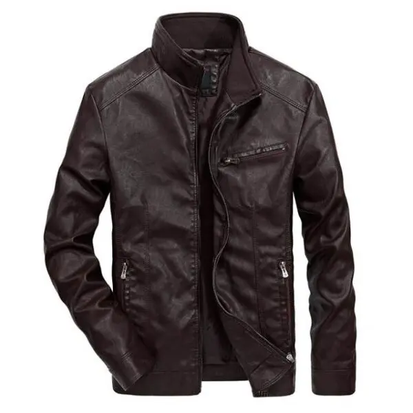 Veste cuir slim fit – Image 4