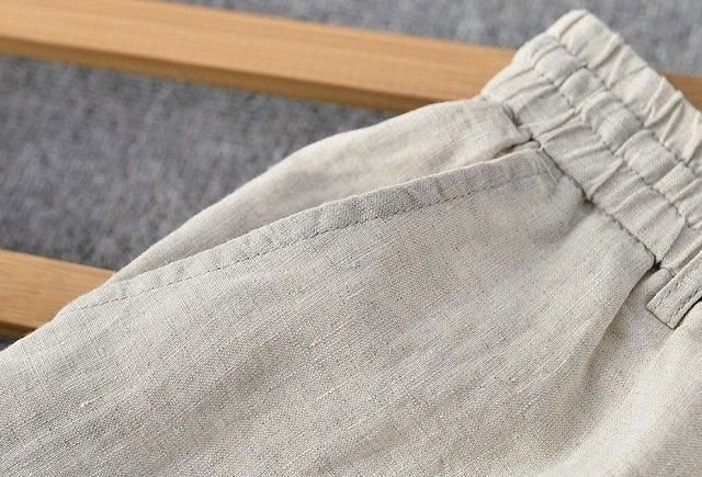 Pantalon En Lin Pour Homme - Coupe Droite élastique, Cordon De Serrage, Léger Pour L'été