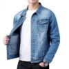 Minetom Veste De Travail Homme Rétro En Denim - Blouson Jean Décontracté Avec Poches