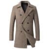 Manteau D'hiver Homme En Laine Mélangée - Long, Double Boutonnage, Style Trench Décontracté