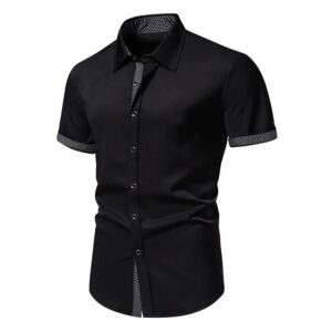 Chemise à manches courtes à pois pour homme