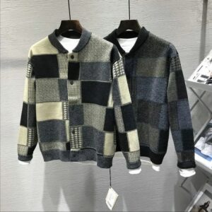 Cardigan à carreaux homme