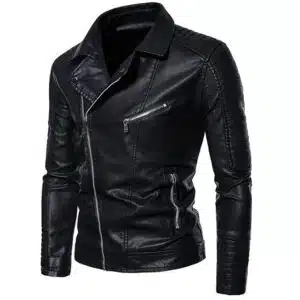 Veste cuir homme slim fit