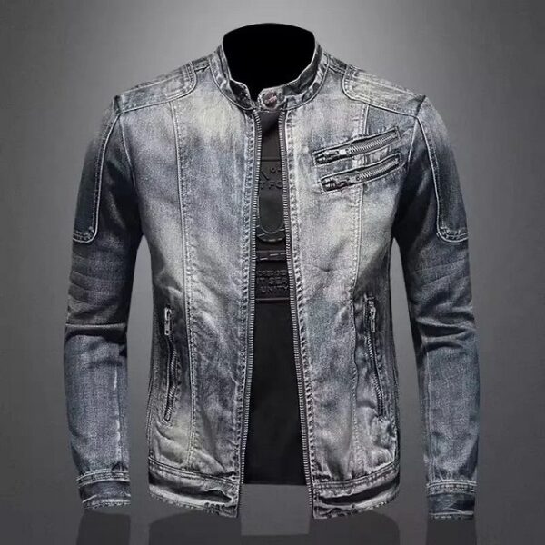 Veste en jean col montant