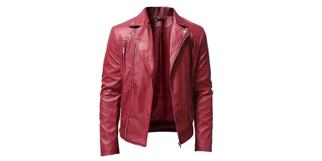 Veste en cuir rouge homme 2025
